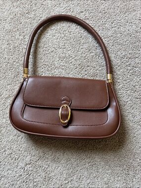 Rachel Zoe Brown Shoulder Bag with Gold Buckle